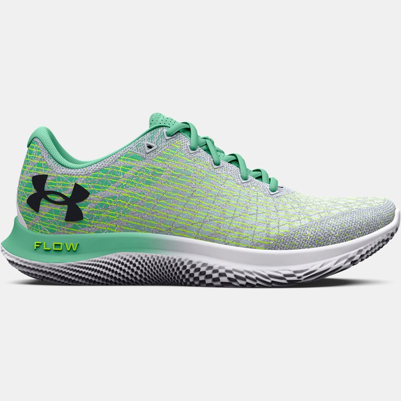 Men's  Under Armour  Flow Velociti Wind 2 Running Shoes White / Green Breeze / Black 8